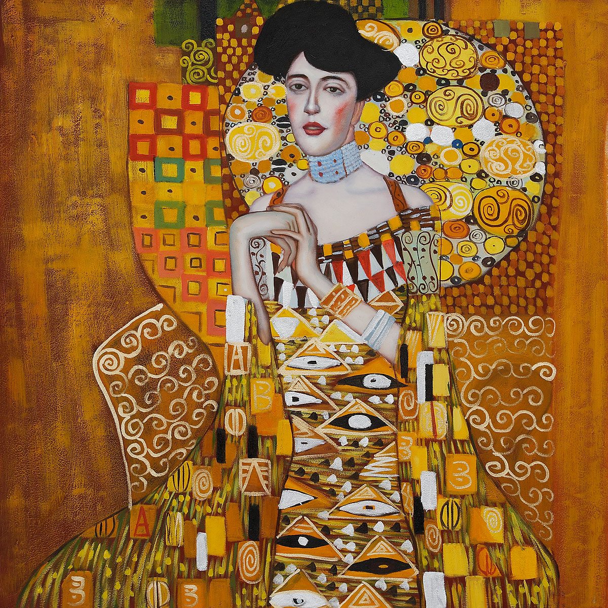 Portrait Of Adele Bloch Bauer I - Gustav Klimt Painting